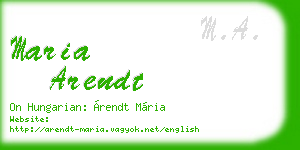 maria arendt business card